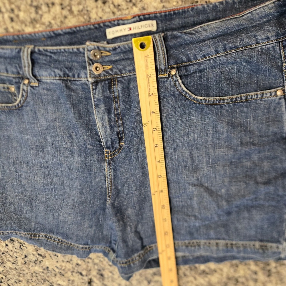 Tommy Hilfiger Denim Shorts Womens 16 Blue Cotton Double Button - Picture 7 of 10